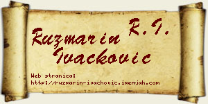Ruzmarin Ivačković vizit kartica